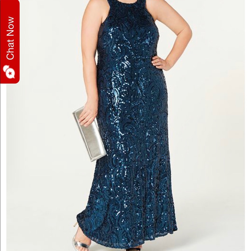 Swirling Sequins Gown by Morgan & Co sold at Macys